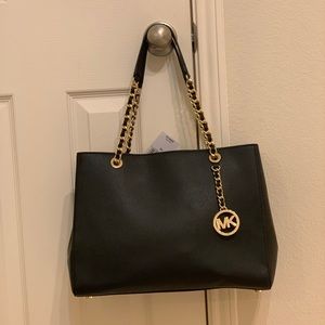 Michael Kors Black Susannah Leather Tote (new)